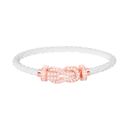 [Riva Jewelry ]CHANCE LARGE 8 FIGURE BUCKLE FULL DIAMOND BRACELET ROSE GOLD