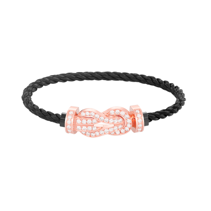 [Riva Jewelry]LARGE 8-FIGURE BUCKLE FULL DIAMOND BRACELET - ROSE GOLD