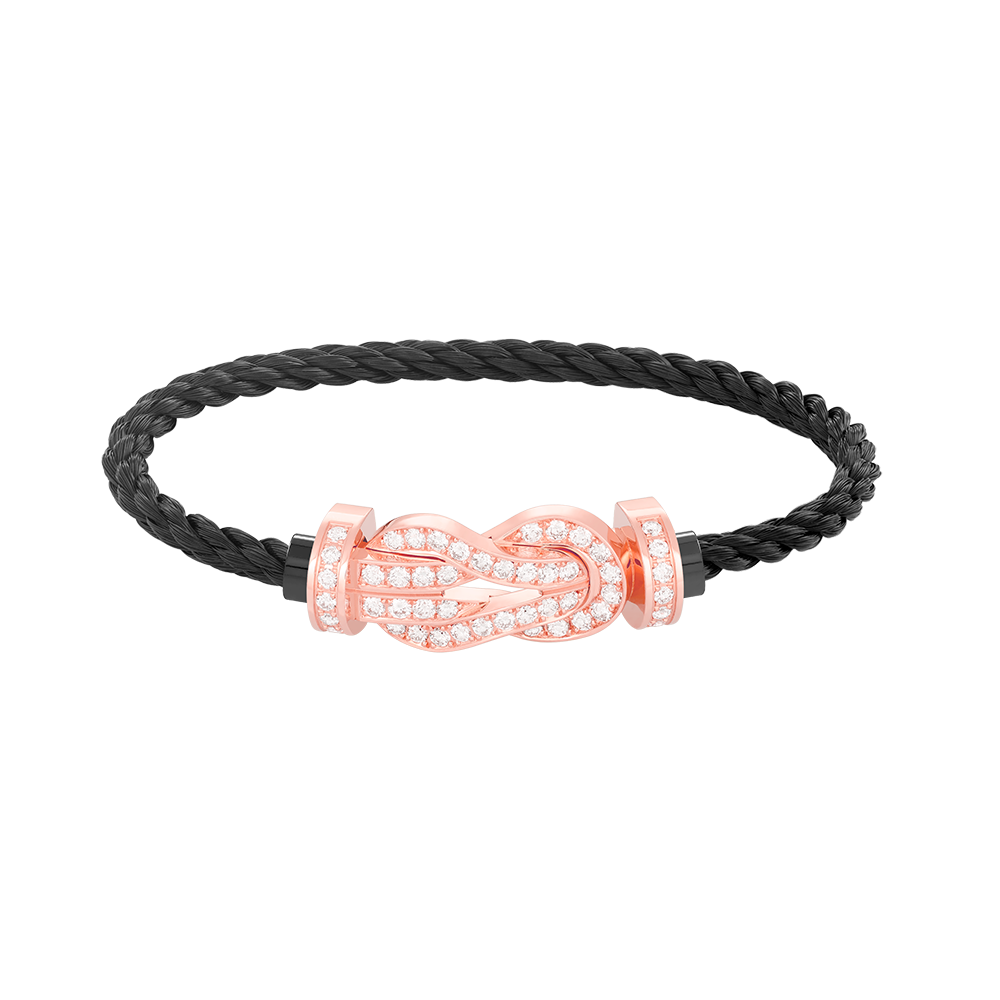 [Riva Jewelry ]CHANCE LARGE 8 FIGURE BUCKLE FULL DIAMOND BRACELET ROSE GOLD