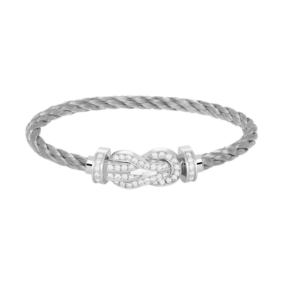 [Riva Jewelry]LARGE 8-FIGURE BUCKLE FULL DIAMOND BRACELET -WHITE GOLD