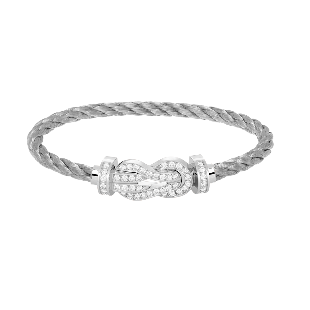 [Riva Jewelry ]CHANCE LARGE 8 FIGURE BUCKLE FULL DIAMOND BRACELET SILVER