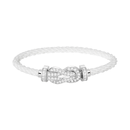 [Riva Jewelry ]CHANCE LARGE 8 FIGURE BUCKLE FULL DIAMOND BRACELET SILVER