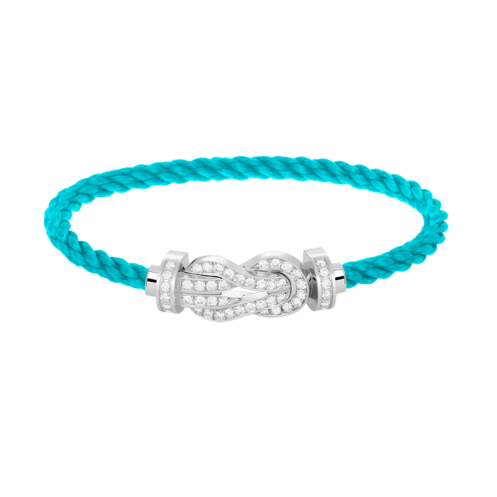 [Riva Jewelry]LARGE 8-FIGURE BUCKLE FULL DIAMOND BRACELET -WHITE GOLD