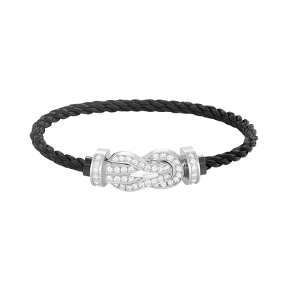 [Riva Jewelry]LARGE 8-FIGURE BUCKLE FULL DIAMOND BRACELET -WHITE GOLD