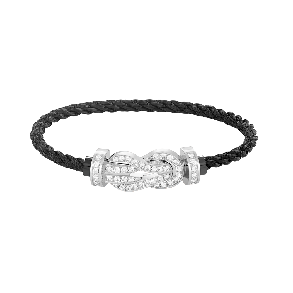 [Riva Jewelry ]CHANCE LARGE 8 FIGURE BUCKLE FULL DIAMOND BRACELET SILVER