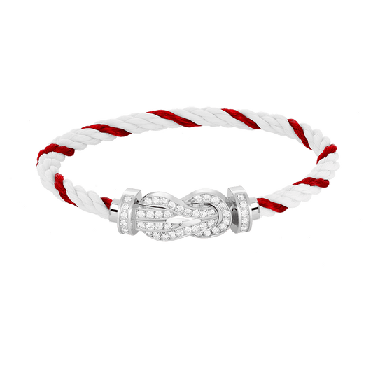 [Riva Jewelry ]CHANCE LARGE 8 FIGURE BUCKLE FULL DIAMOND BRACELET SILVER