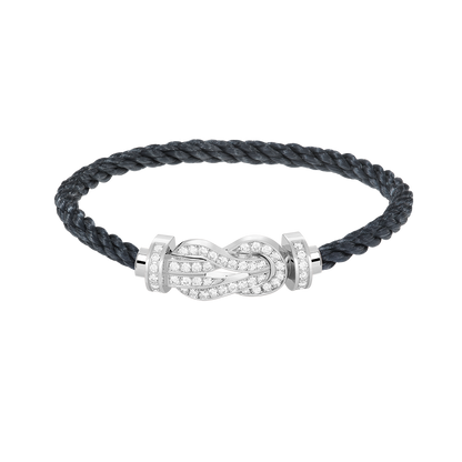 [Riva Jewelry ]CHANCE LARGE 8 FIGURE BUCKLE FULL DIAMOND BRACELET SILVER
