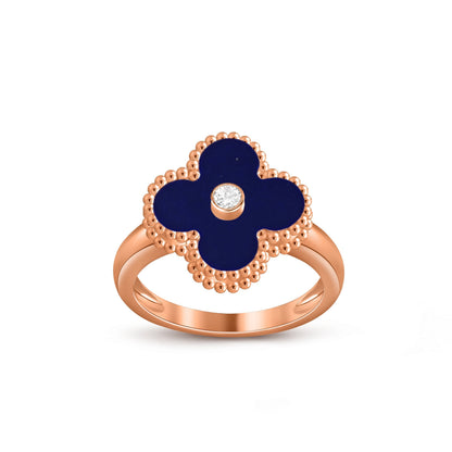 [Riva Jewelry]Glücks-Klee Diamant-Akzent-Roségoldring-Kollektion