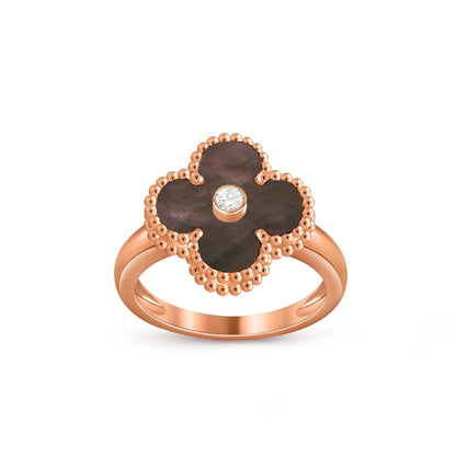 [Riva Jewelry]Glücks-Klee Diamant-Akzent-Roségoldring-Kollektion