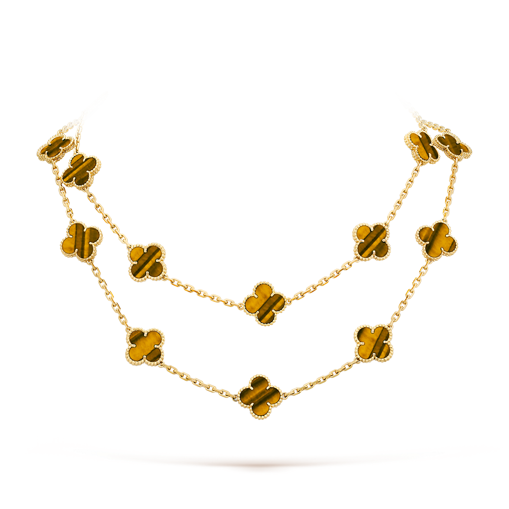 [Riva Jewelry ]CLOVER 20 MOTIFS TIGER EYE ROSE GOLD