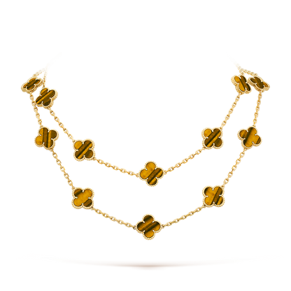 [Riva Jewelry ]CLOVER 20 MOTIFS TIGER EYE ROSE GOLD