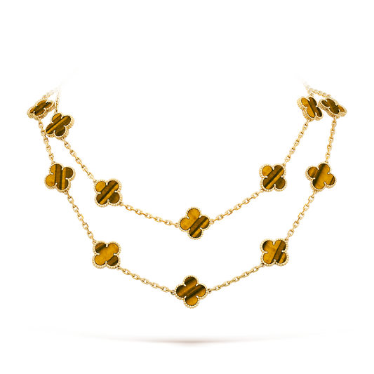 [Riva Jewelry ]CLOVER 20 MOTIFS TIGER EYE ROSE GOLD