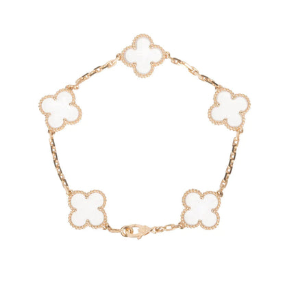 [Riva Jewelry ]CLOVER 5 MOTIF ROCK CRYSTAL BRACELET