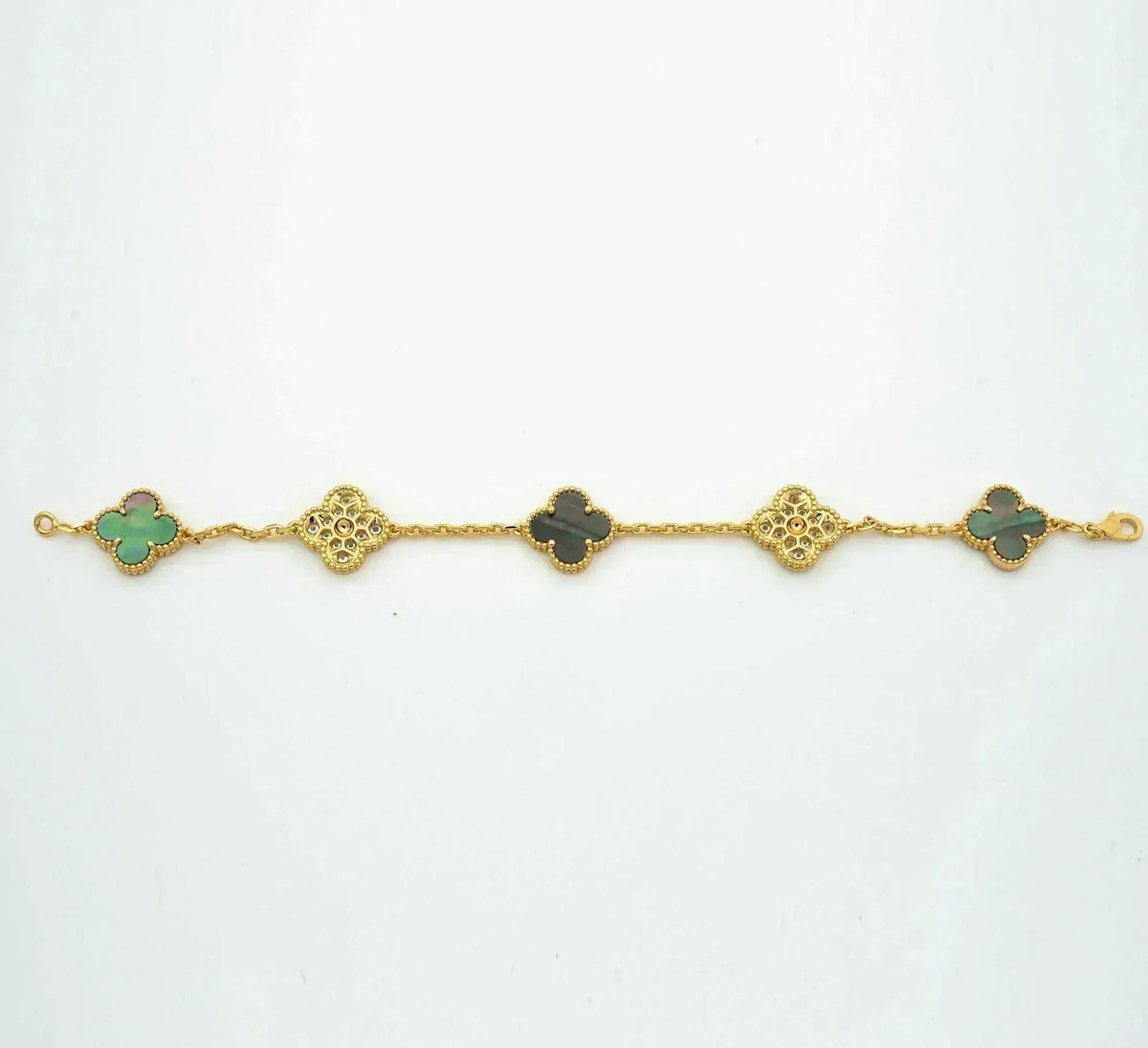 [Riva Jewelry ] CLOVER 5 MOTIF GRAY MOP BRACELET COLLECTION