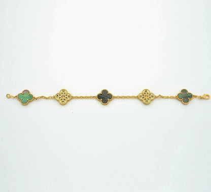 [Riva Jewelry ] CLOVER 5 MOTIF GRAY MOP BRACELET COLLECTION