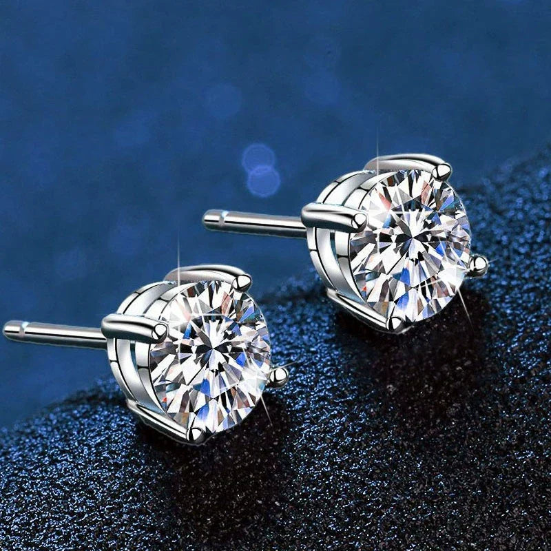 [Riva Jewelry]VIERZACKIGE MOISSANIT-OHRRINGE