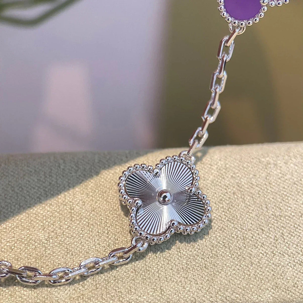 [Riva Jewelry ] CLOVER 5 MOTIF VIOLET BRACELET COLLECTION
