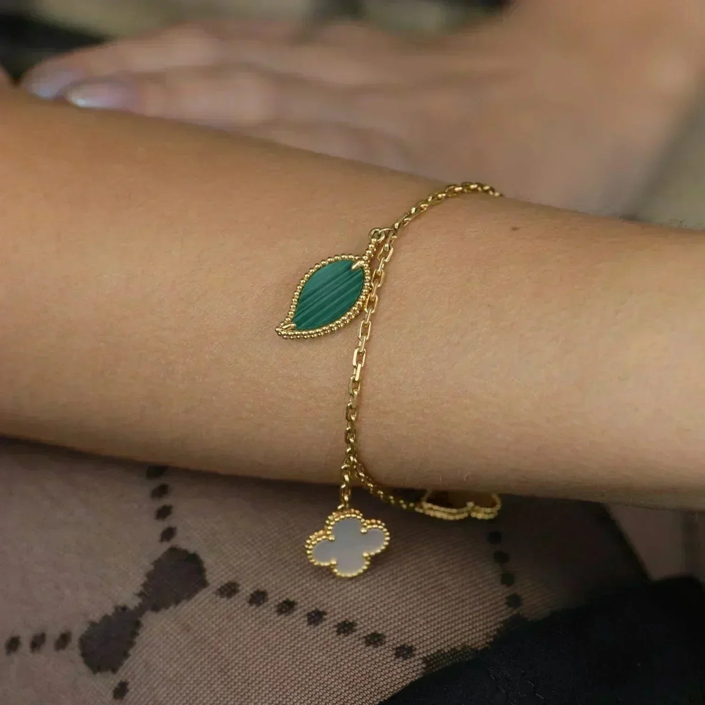 [Riva Jewelry]LUCKY NATURE MULTI-CHARM-ARMBAND