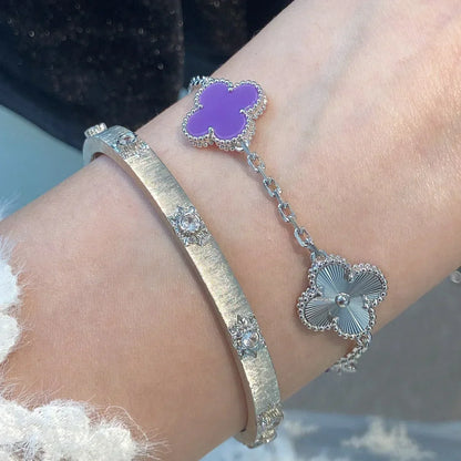[Riva Jewelry ] CLOVER 5 MOTIF VIOLET BRACELET COLLECTION