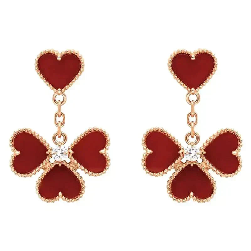 [Riva Jewelry ]SWEET CLOVER CARNELIAN EARRINGS