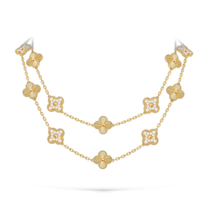 [Riva Jewelry]クラシック20モチーフ ラッキークローバー ロングネックレス ゴールドコレクション