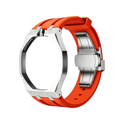 [Riva Jewelry]オークポップ オレンジレッド スチール シリコンストラップ