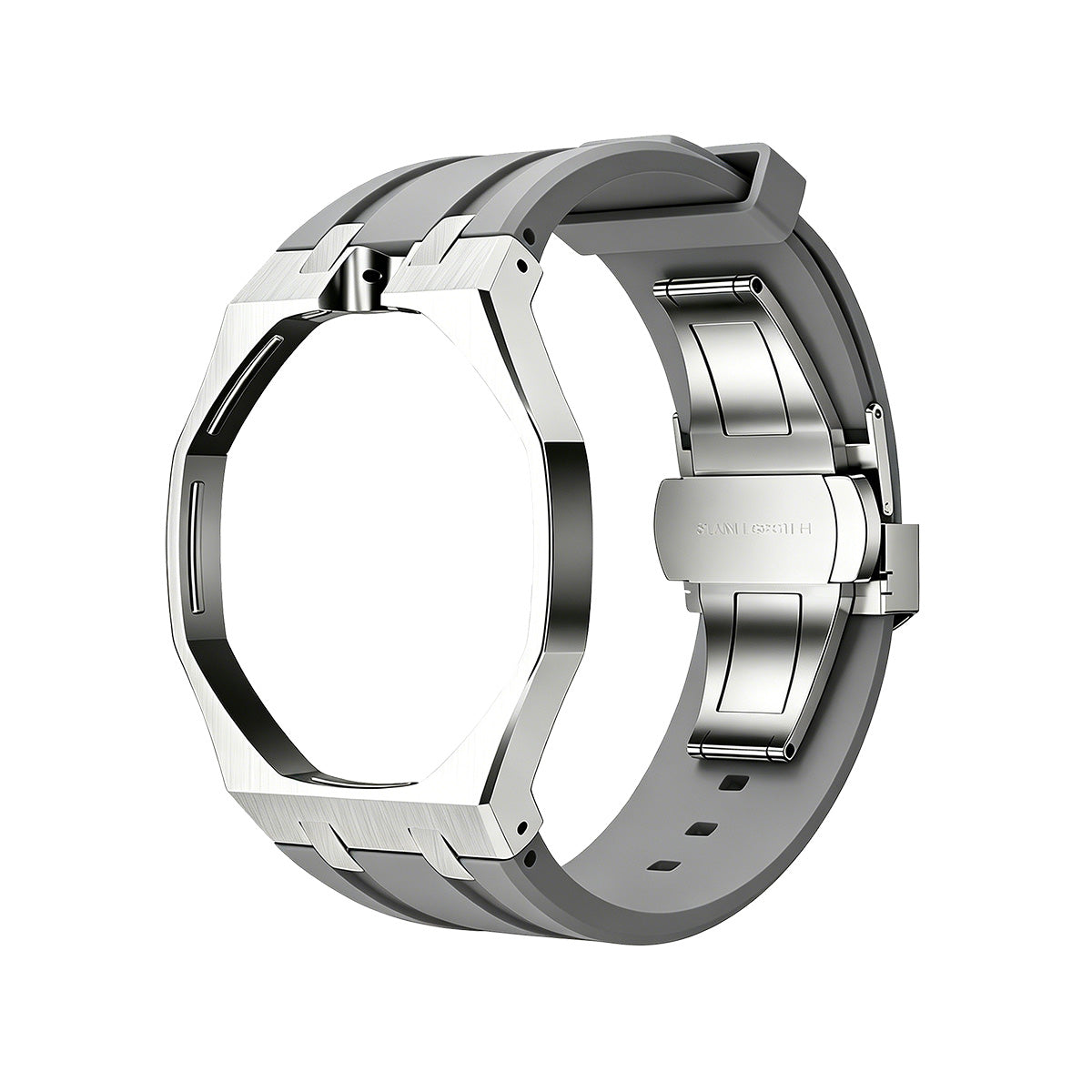 [Riva Jewelry]OAK POP GRAUES STAHL-SILIKONARMBAND