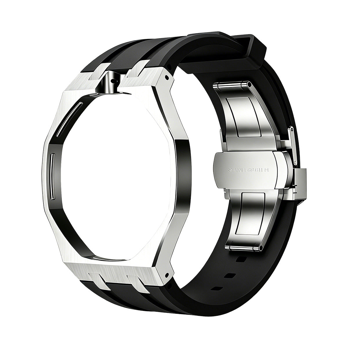 [Riva Jewelry]OAK POP SCHWARZES STAHL SILIKONARMBAND