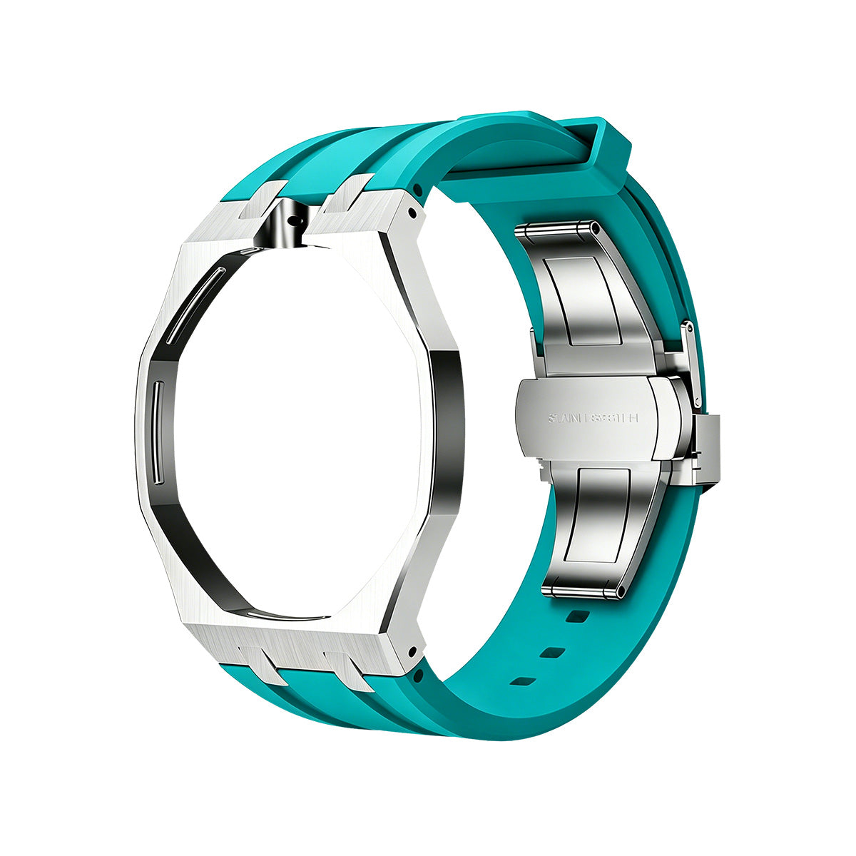[Riva Schmuck]OAK POP HELLBLAU EDELSTAHL SILIKONBAND