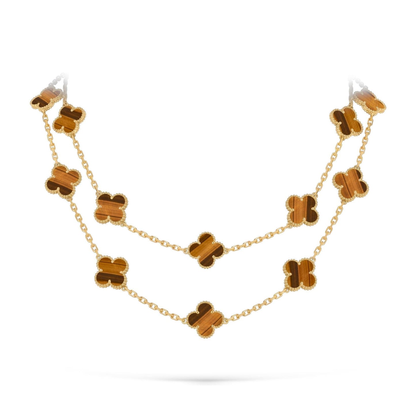 [Riva Jewelry]クラシック20モチーフ ラッキークローバー ロングネックレス ゴールドコレクション