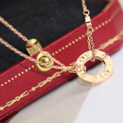 [Riva Jewelry ]LOVE NECKLACE ADJUSTABLE ROSE GOLD 2 DIAMOND