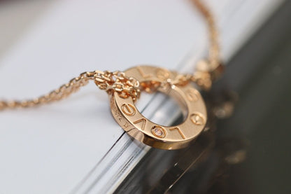 [Riva Jewelry ]LOVE NECKLACE ADJUSTABLE ROSE GOLD 2 DIAMOND