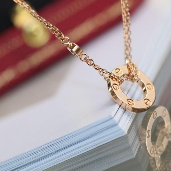 [Riva Jewelry ]LOVE NECKLACE ADJUSTABLE ROSE GOLD 2 DIAMOND