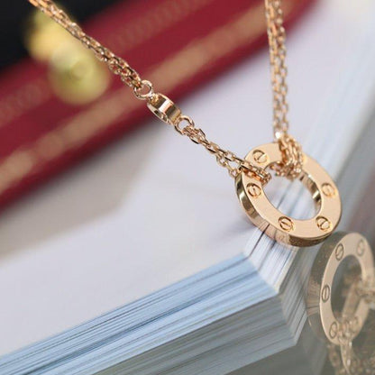 [Riva Jewelry ]LOVE NECKLACE ADJUSTABLE ROSE GOLD 2 DIAMOND