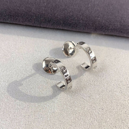 [Riva Jewelry ]LOVE EARRINGS 2.65MM SILVER