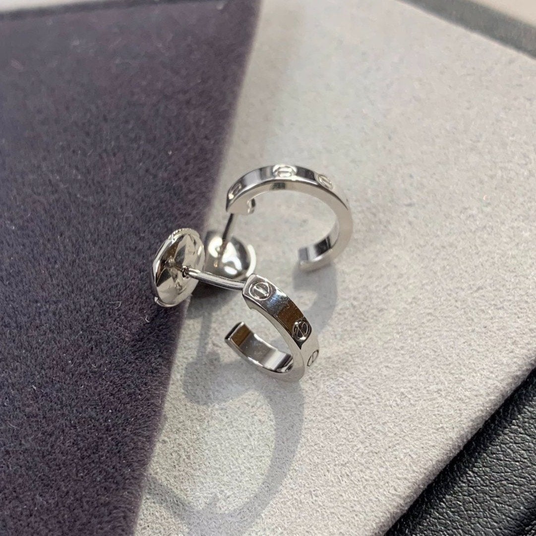 [Riva Jewelry ]LOVE EARRINGS 2.65MM SILVER