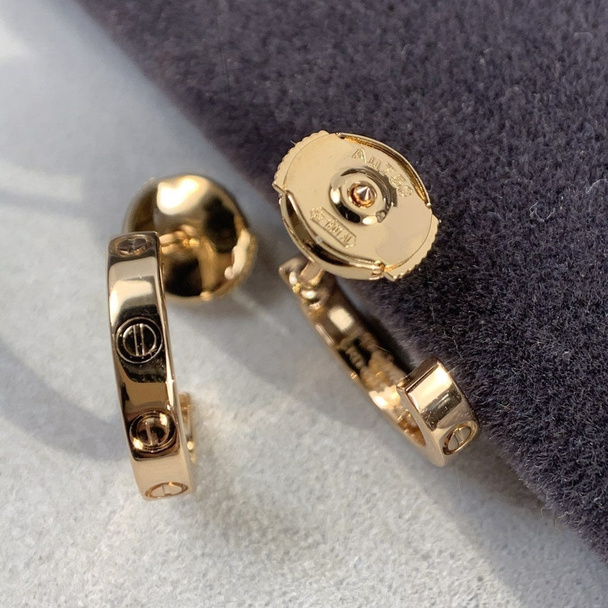 [Riva Jewelry ]LOVE EARRINGS 2.65MM PINK GOLD