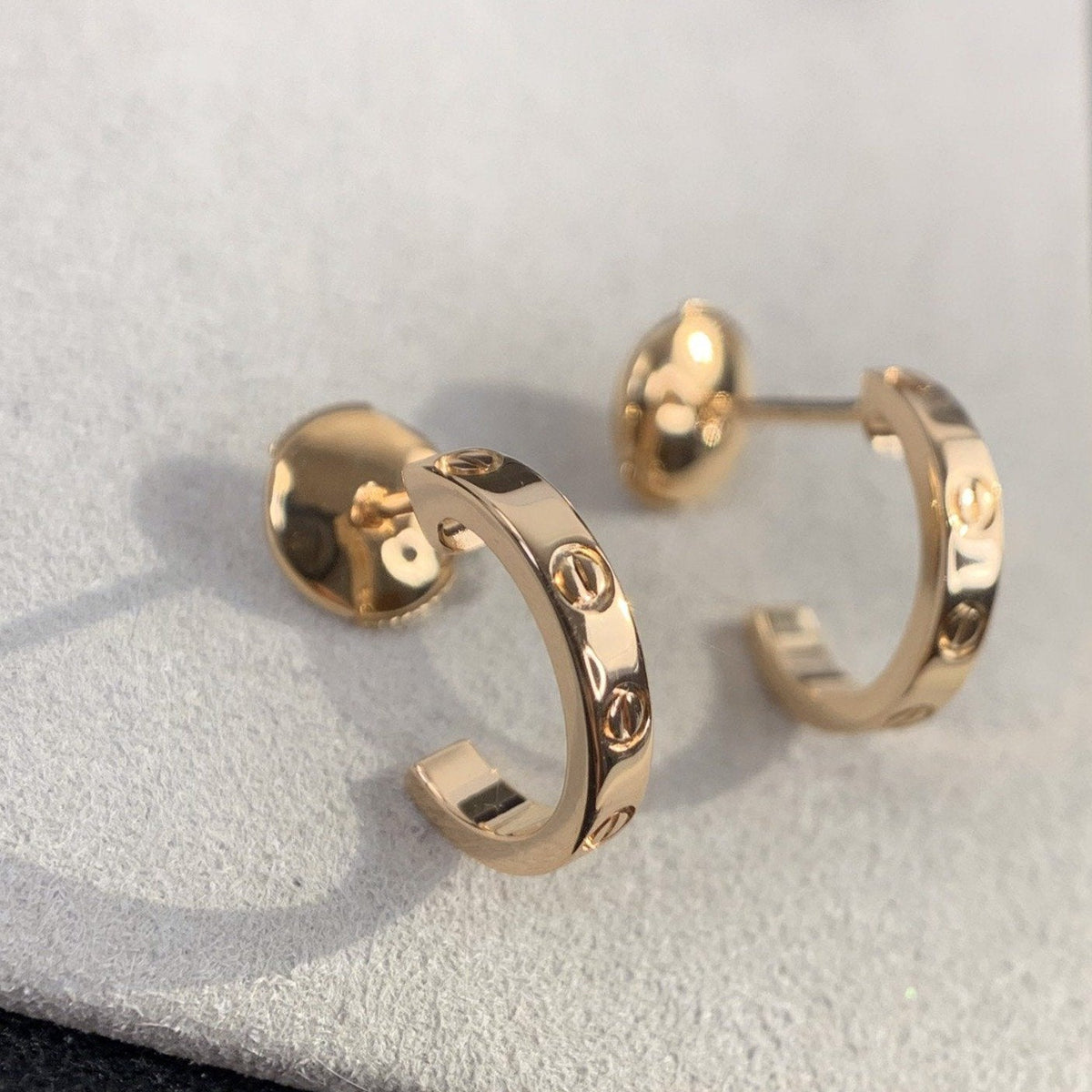 [Riva Jewelry ]LOVE EARRINGS 2.65MM PINK GOLD