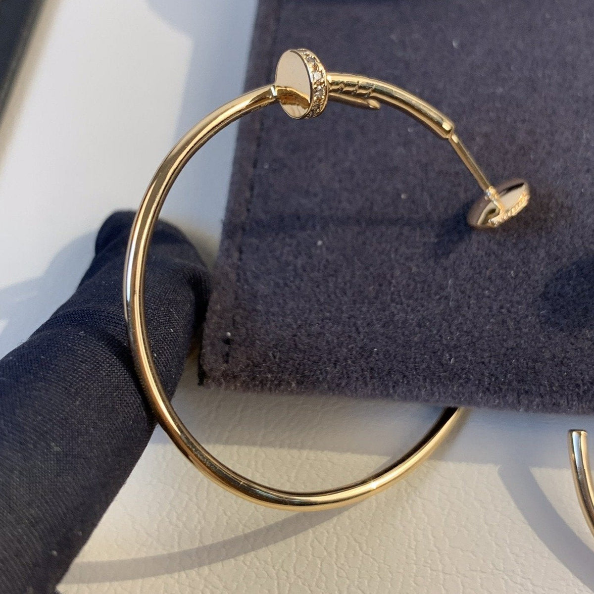 [Riva Jewelry ]JUSTE EARRINGS GOLD DIAMONDS 1.8MM