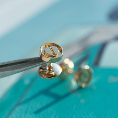 [Riva Jewelry ]LOVE EARRINGS PINK GOLD 10MM