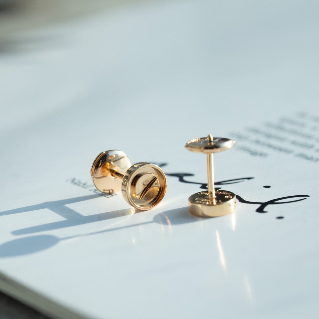 [Riva Jewelry ]LOVE EARRINGS PINK GOLD 10MM