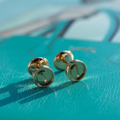 [Riva Jewelry ]LOVE EARRINGS PINK GOLD 10MM