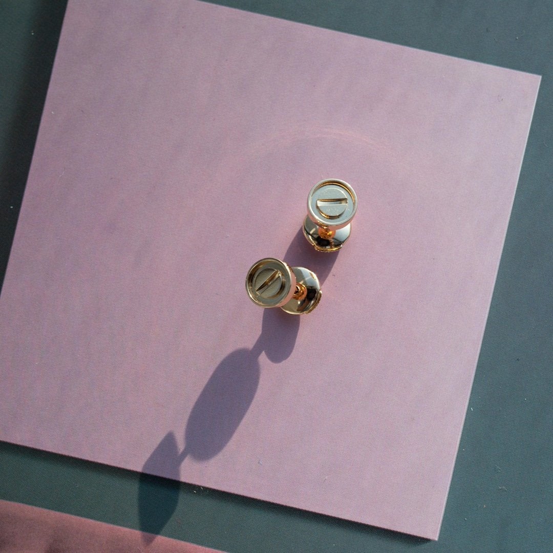 [Riva Jewelry ]LOVE EARRINGS PINK GOLD 10MM