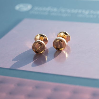 [Riva Jewelry ]LOVE EARRINGS PINK GOLD 10MM