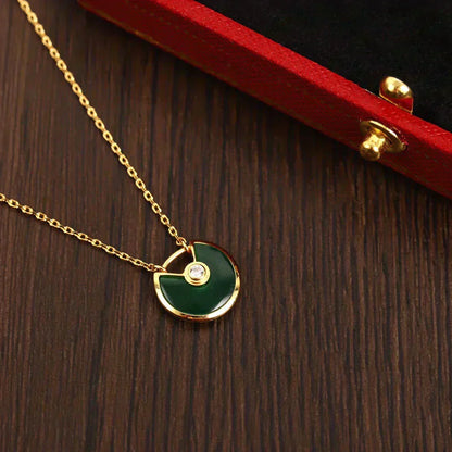 [Riva Jewelry ]AMULETTE GOLD MALACHITE NECKLACE