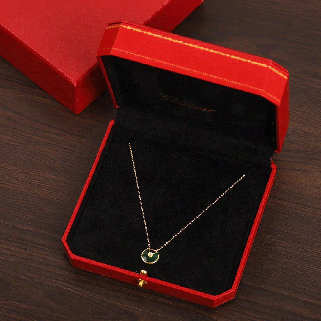[Riva Jewelry ]AMULETTE GOLD MALACHITE NECKLACE