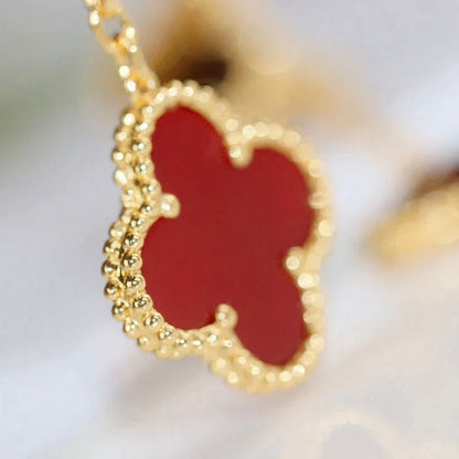 [Riva Jewelry ]CLOVER  2 MOTIF  TIGER EYE CARNELIAN EARRINGS