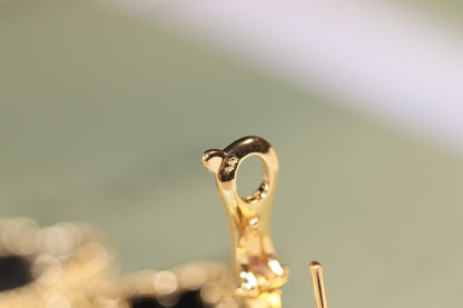 [Riva Jewelry ]CLOVER EARRINGS GOLD ONYX MOP 3 MOTIF