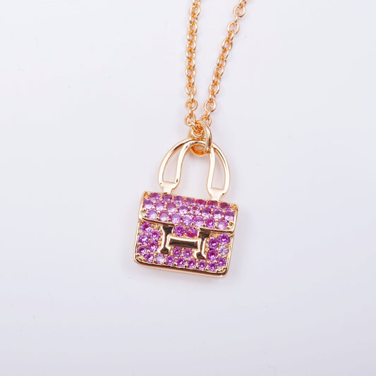[Riva Jewelry]CONSTANCE ANHÄNGER LILA DIAMANTENKETTE