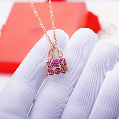 [Riva Jewelry ]CONSTANCE PEDANT PURPLE DIAMOND NECKLACE